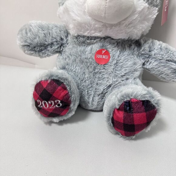 Pestsmart Dog Toy Lucky The Cat Kitty Plush Gray Squeaks 2023 Cuddle Play Chew - Picture 3 of 8